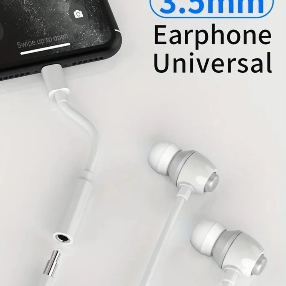 White Audio Adapter3.5mm Jack Aux Cord Dongle Audio Cable Connector For Iphone